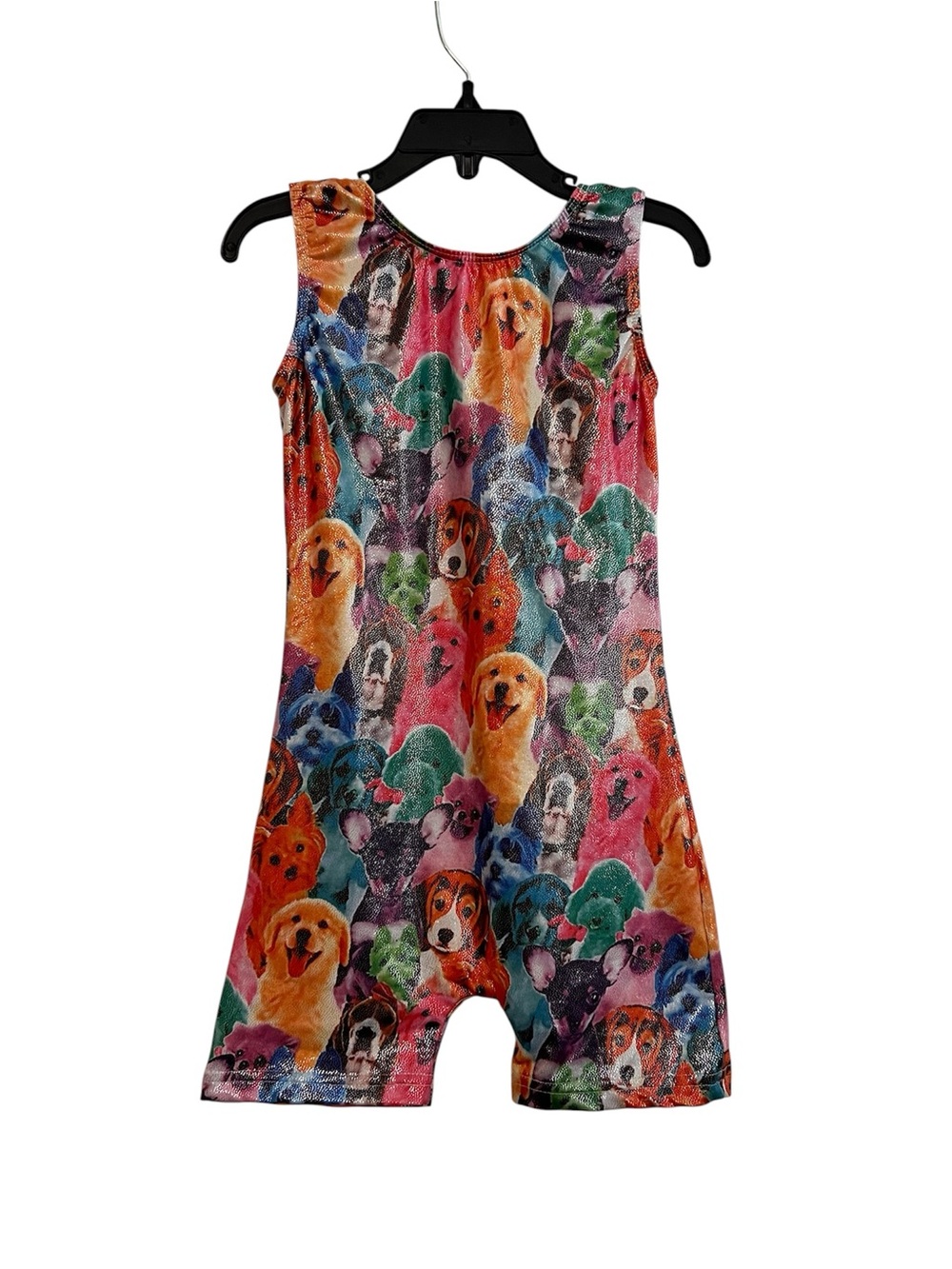 Girls' Multicolor Dog Print Biketard